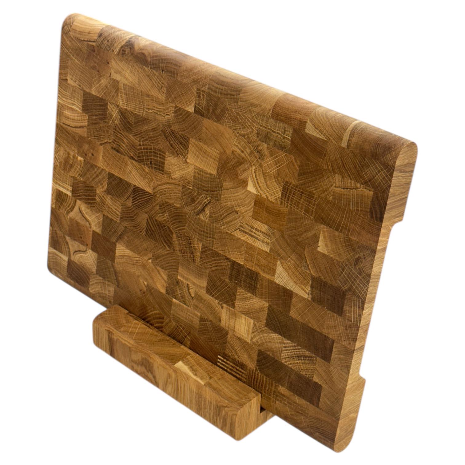 Доска торцевая овальная на подставке 400х300х30 мм Дуб