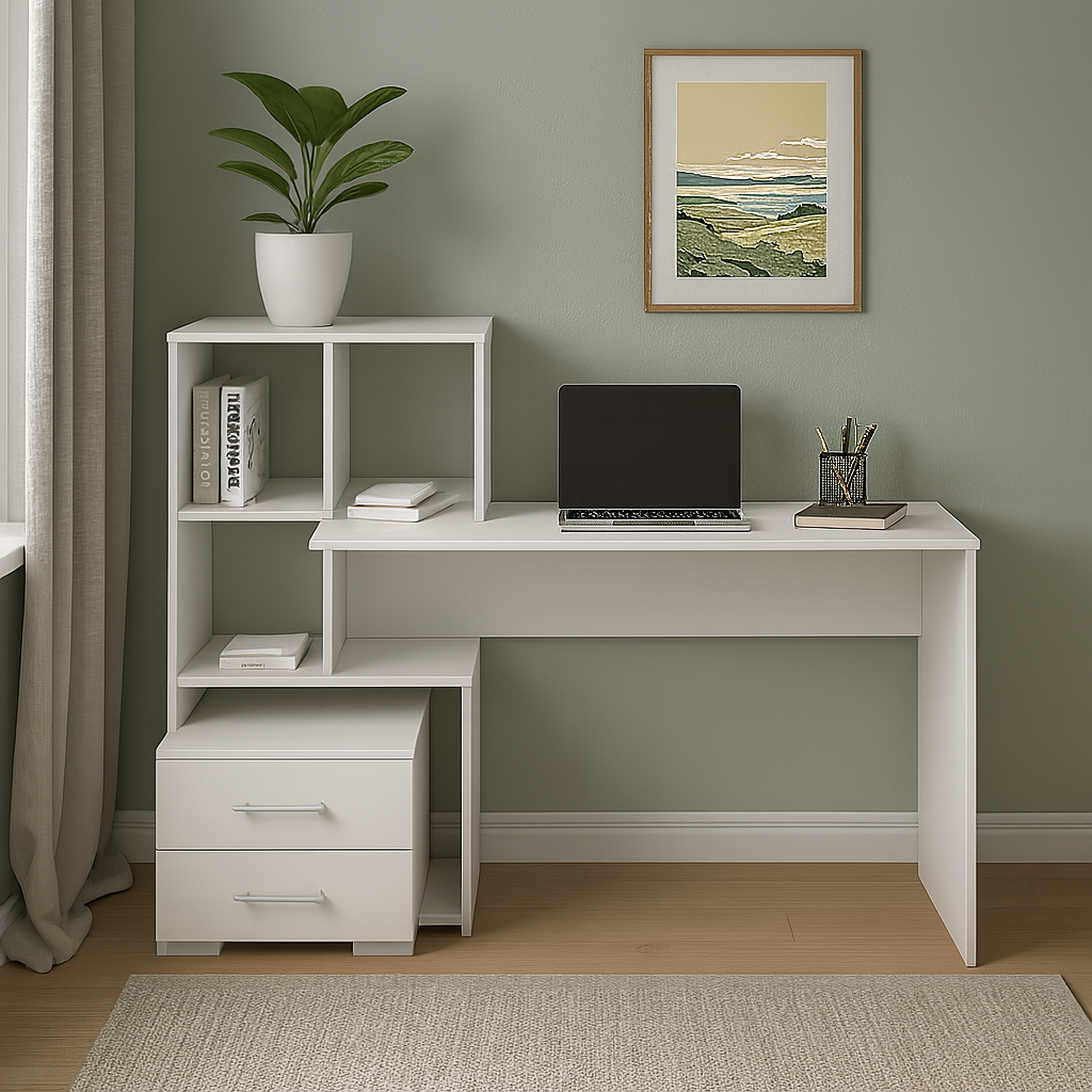 Стіл письмовий СП9 2Я SENAM 1040х1400х500 мм ДСП Білий