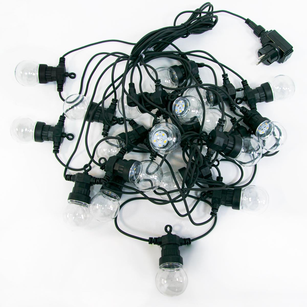 Уличная гирлянда светодиодная из 20 лампочек 15 м 100 LED Теплый белый (1009065-White)