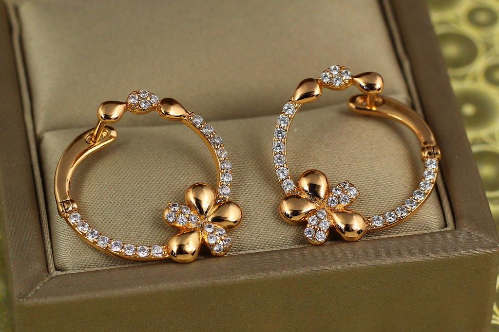 Серьги Xuping Jewelry Скобочки батерфляй 2,3 см Золотистый (1908591034)