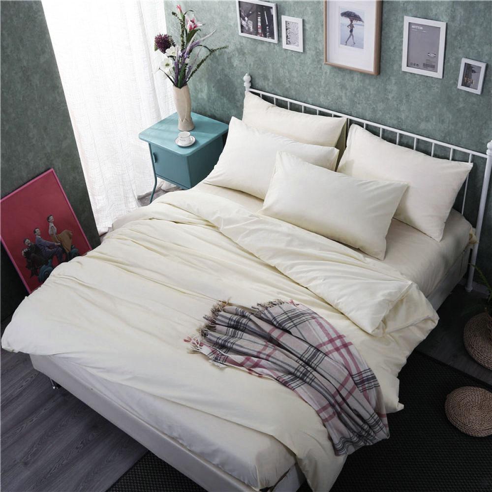 Комплект постельного белья Сатин №001 двуспальный однотонный Milk