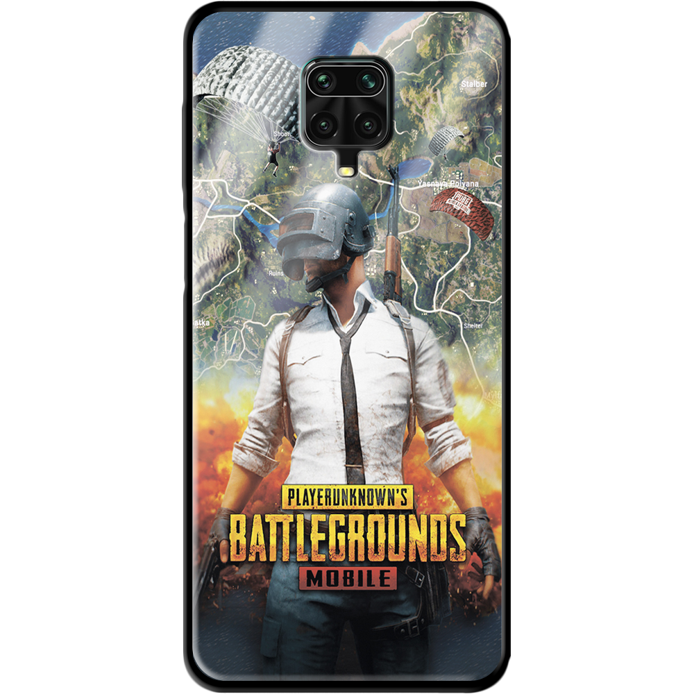 Чехол Boxface Xiaomi Redmi Note 9S PUBG Mobile Черный силикон со стеклом (39475-up2309-40098) - фото 1