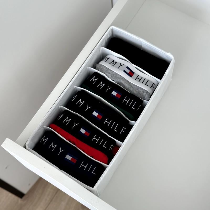 Органайзер для чоловічої білизни та аксесуарів на 6 комірок 30х15х10 см Білий (Wh-nsk) - фото 2 Органайзер для чоловічої білизни та аксесуарів на 6 комірок 30х15х10 см Білий (Wh-nsk) - фото 2