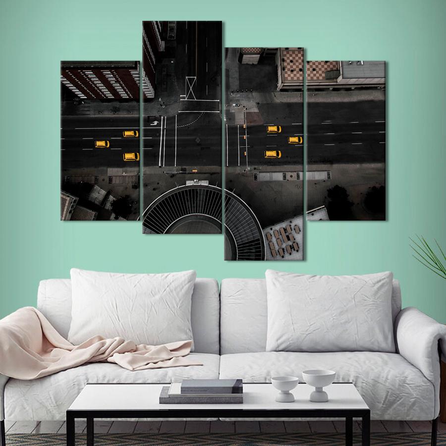 Картина город Вид сверху на серую улицу 129x90 см (A622-4)