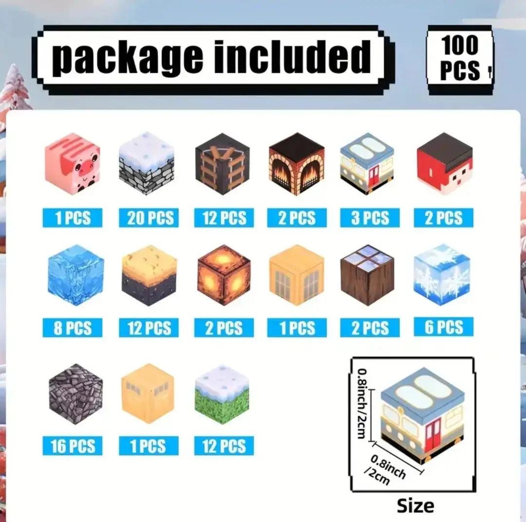 Конструктор магнітний Майнкрафт Льодова траса з будинком та порталом 100 кубиків - фото 5 Конструктор магнітний Майнкрафт Льодова траса з будинком та порталом 100 кубиків - фото 5