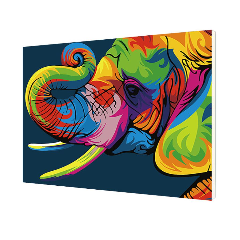 Картина по номерам Lesko DIY Радужный слон 40x50 см (ZC3003)