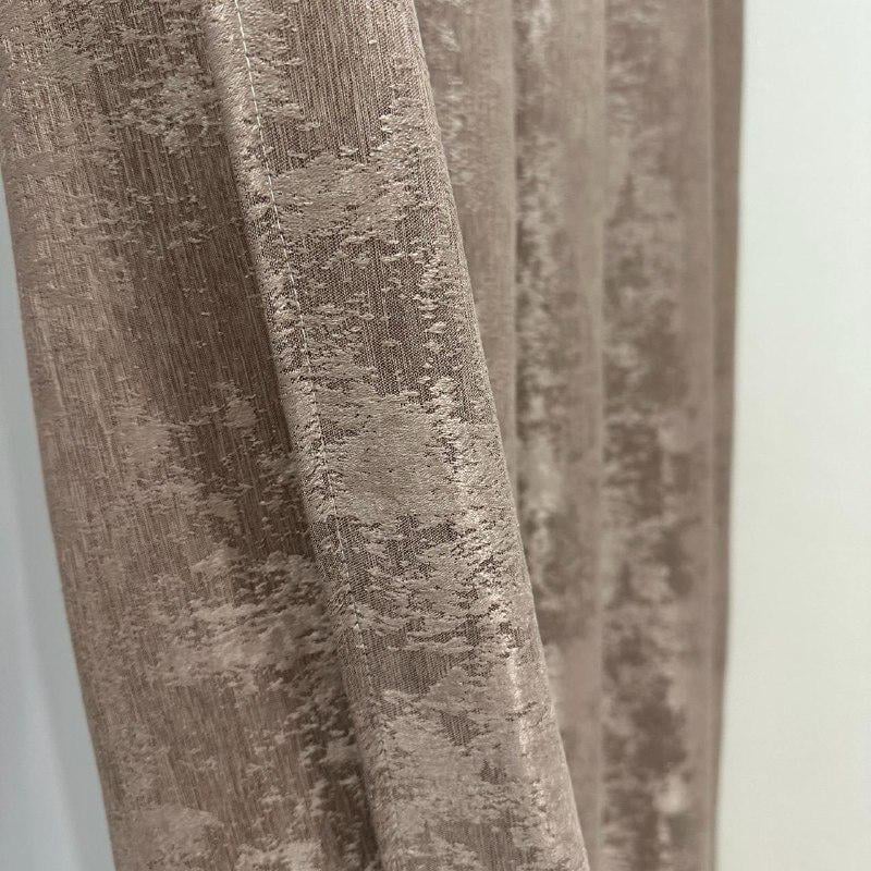Шторы жаккардовые с мраморным узором среднее затемнение 1,5x2,7 м 2 шт. Кофейный (К1039-25) - фото 8