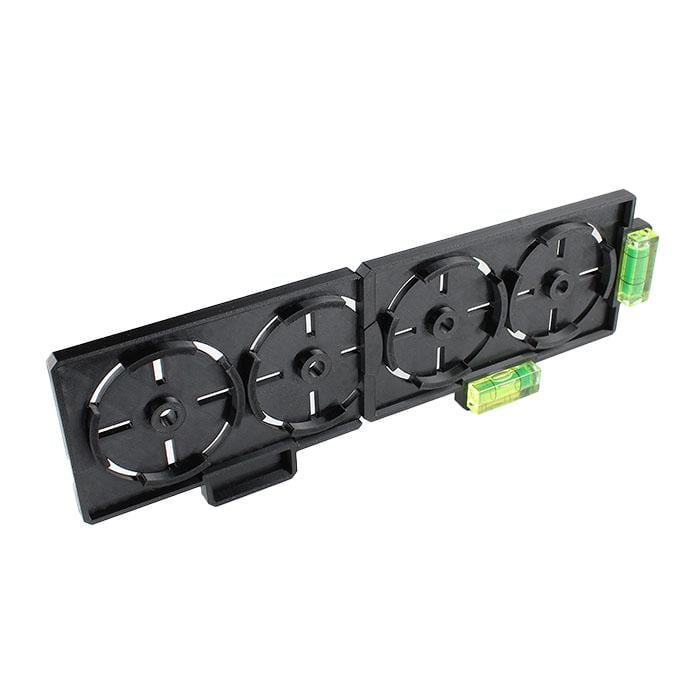 Кондуктор для разметки подрозетников/розеток и настенных переключателей с уровнями на 4 розетки D 70 мм (436361)