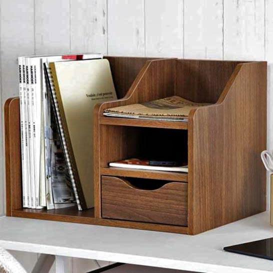 Полка книжная настольная из дерева Альфен Корица (КПА-026333)