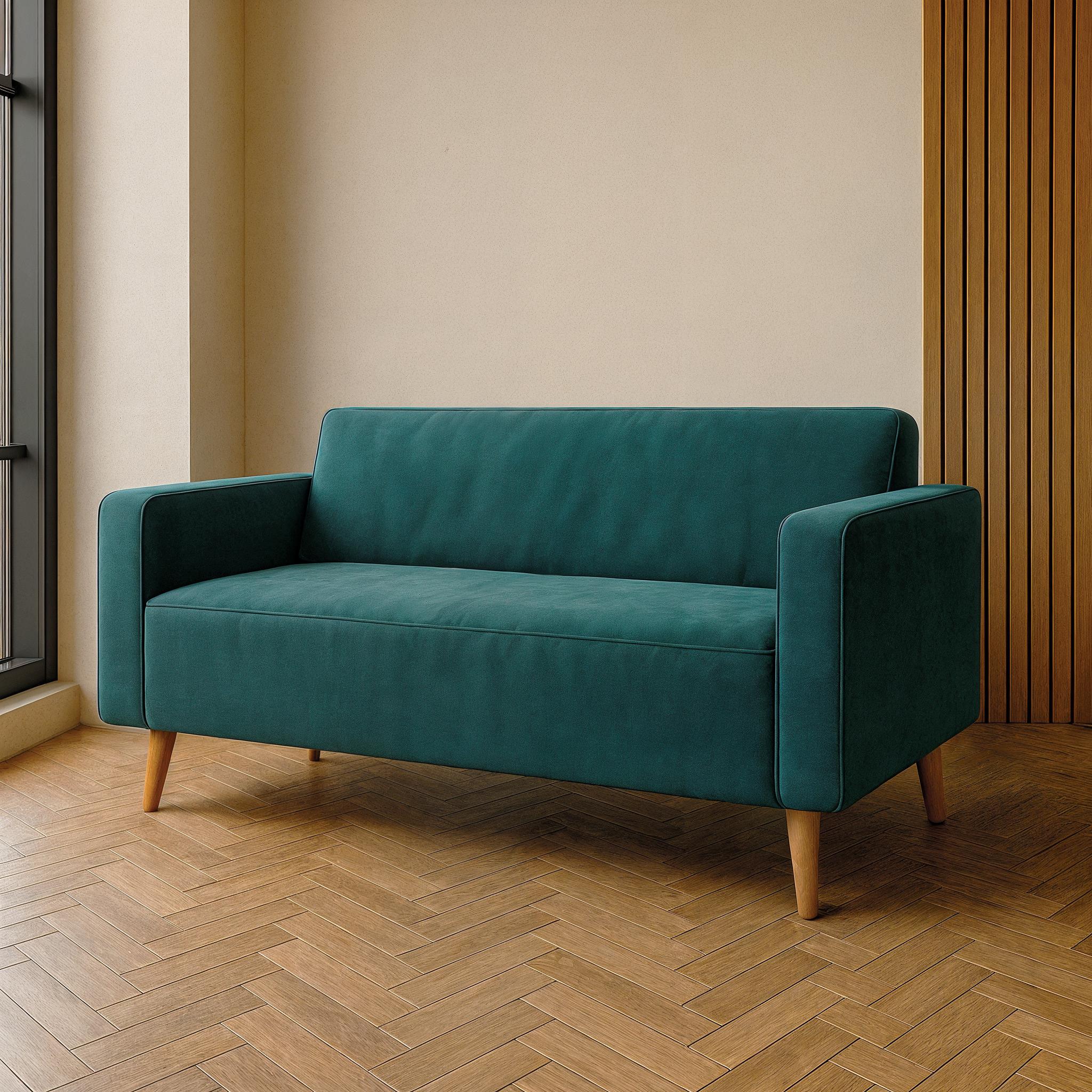 Диван офисный с подлокотниками Tobi Sho Селдон велюр 1460х680х770 мм Морская волна/88 (59rt6fr2)