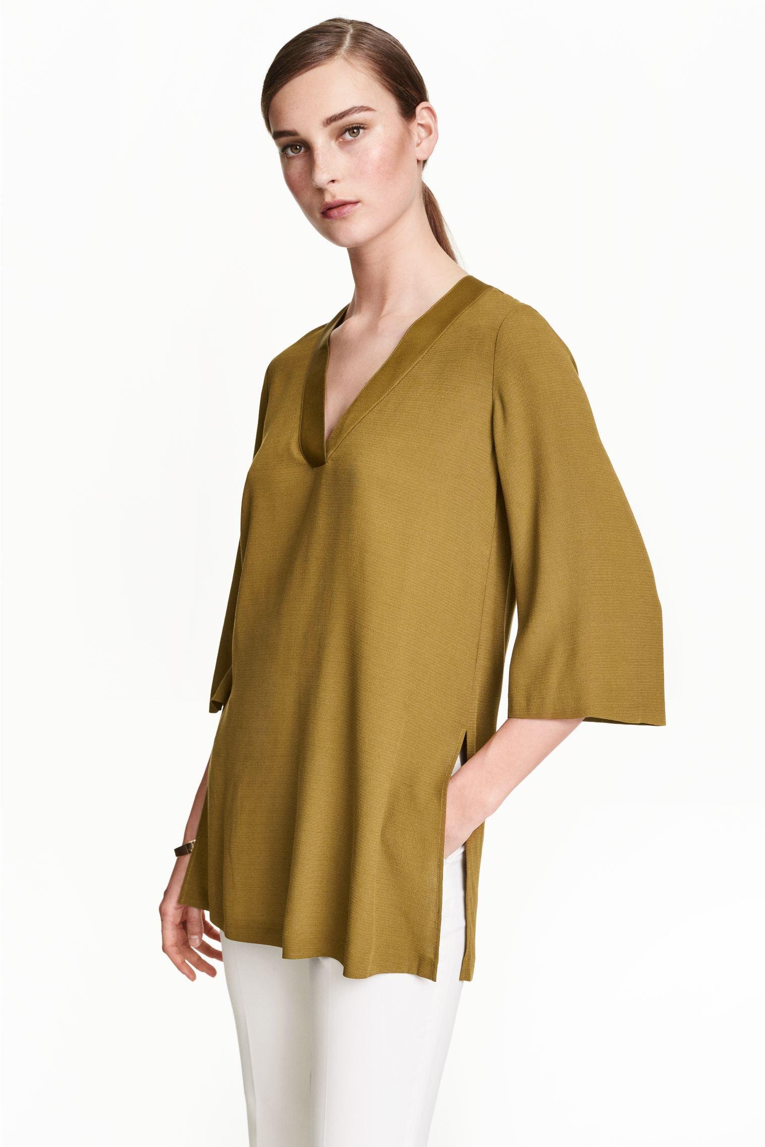 Блуза H&M р. 34 Оливковый (29123805083)