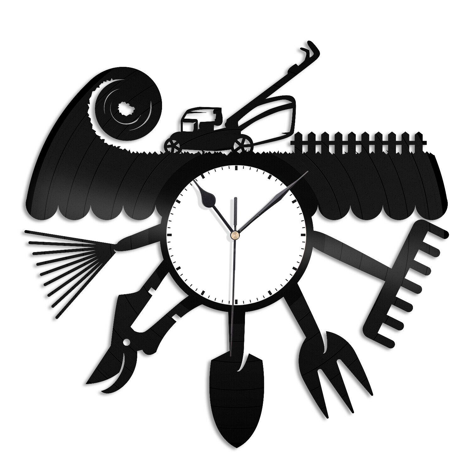 Часы настенные Ландшафтный дизайнер 1817 из виниловой пластинки