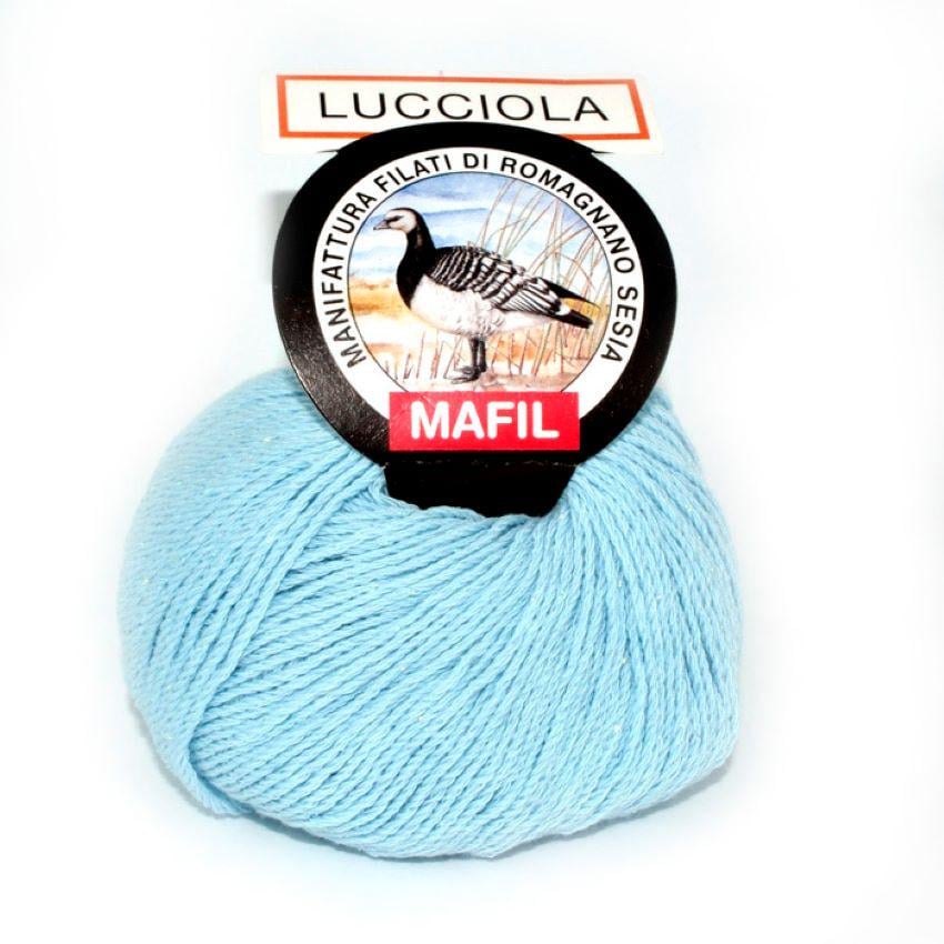 Пряжа бавовняна з люрексом Mafil Lucciola 50 Світло-блакитний (7092)