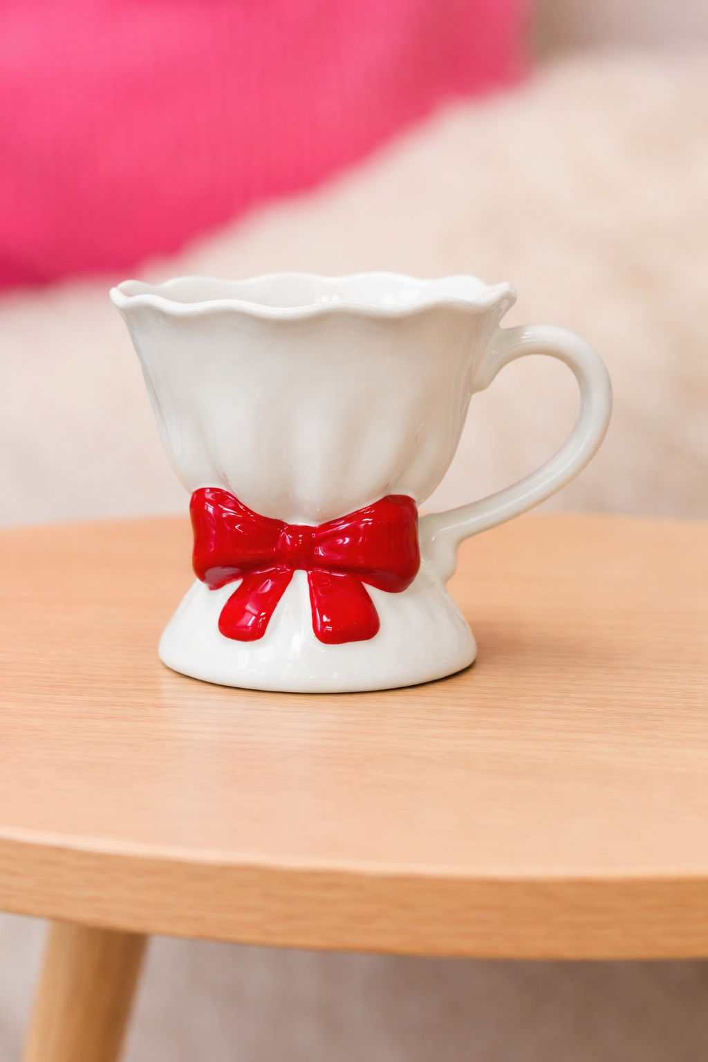 Кружка-кубок керамічна Червоний бант 450 мл Білий (8030-446)
