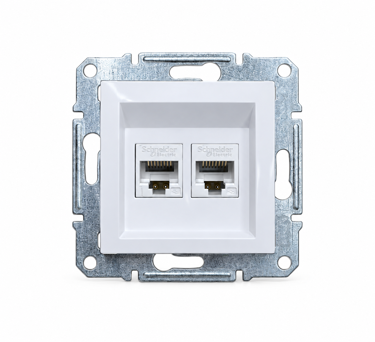 Розетка комп’ютерна подвійна RJ-45 внутрішня Asfora C1 Білий Розетка комп’ютерна подвійна RJ-45 внутрішня Asfora C1 Білий