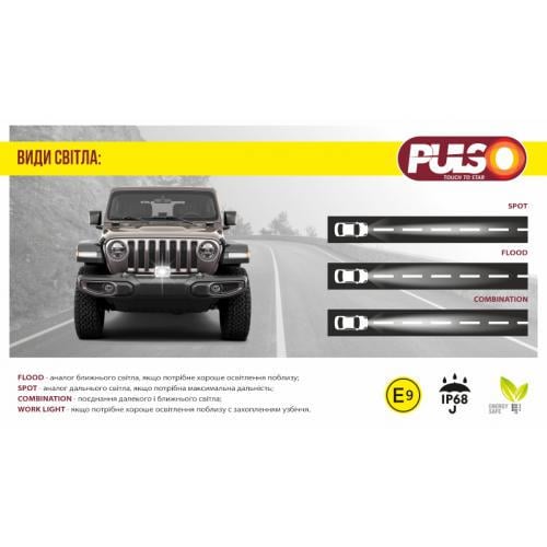 Фара рабочего света Pulso WLP-42S2 HI-LOW 42 Led 1W 10-30 V 42 W 6000K 200x140x60 мм (254085) - фото 4