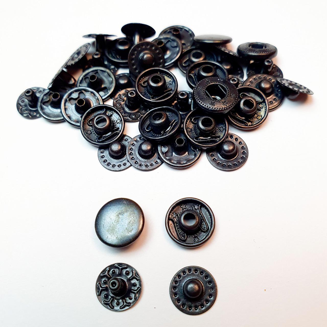 Кнопка металева Strong Alfa VT-2 10,5 мм 10 шт. Оксид