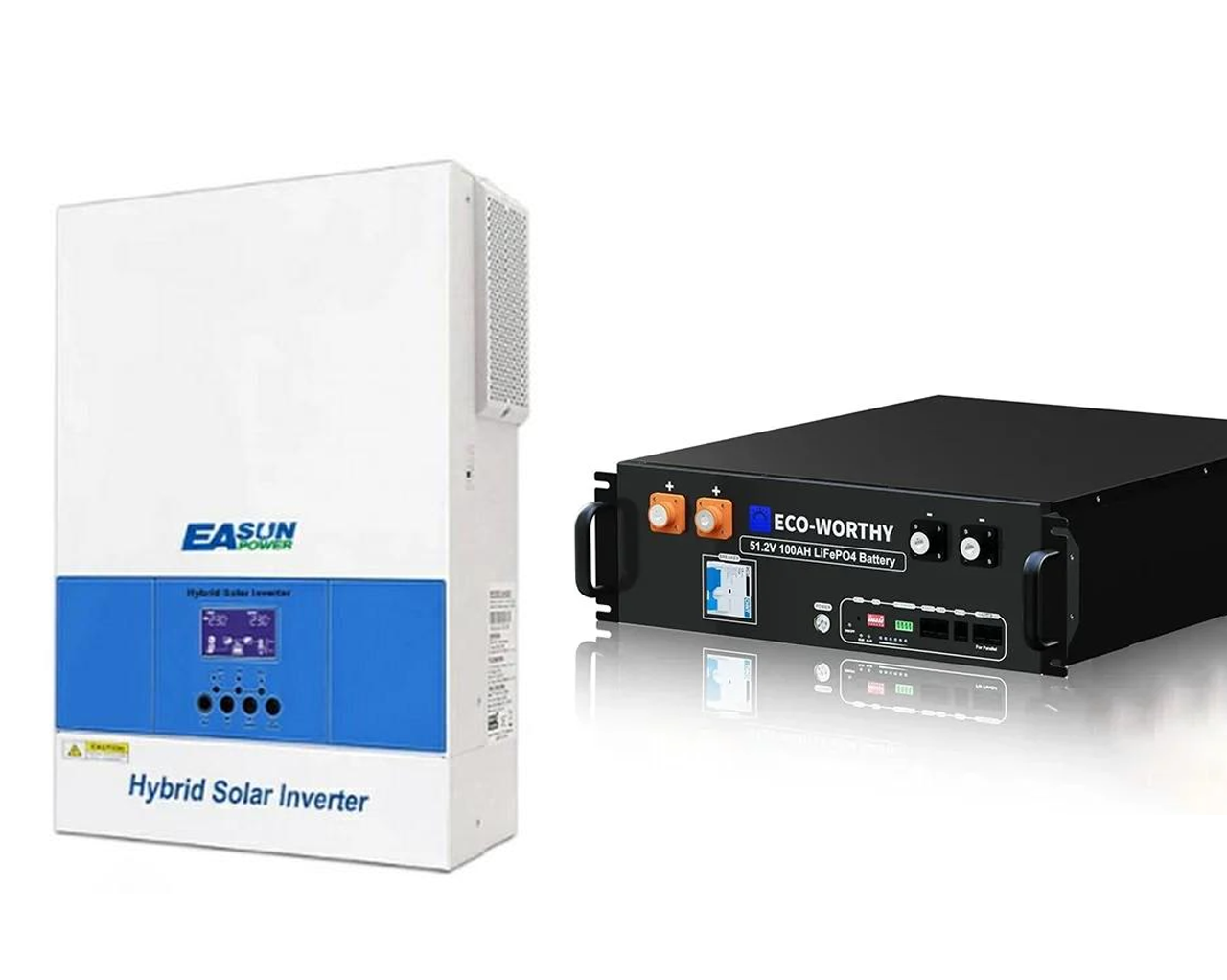 Комплект резервного питания инвертор EASUN 6кВт 6,2kW 48V ISolar-SMG-II-6,2KP Wi-Fi и LiFePO4 Eco-Worthy 51,2V 100Ah