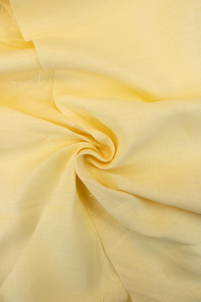 Ткань льняная костюмная 4с33 190 г/м2 цвет 764 Yellow 100% лен Желтый (OBR491_764)