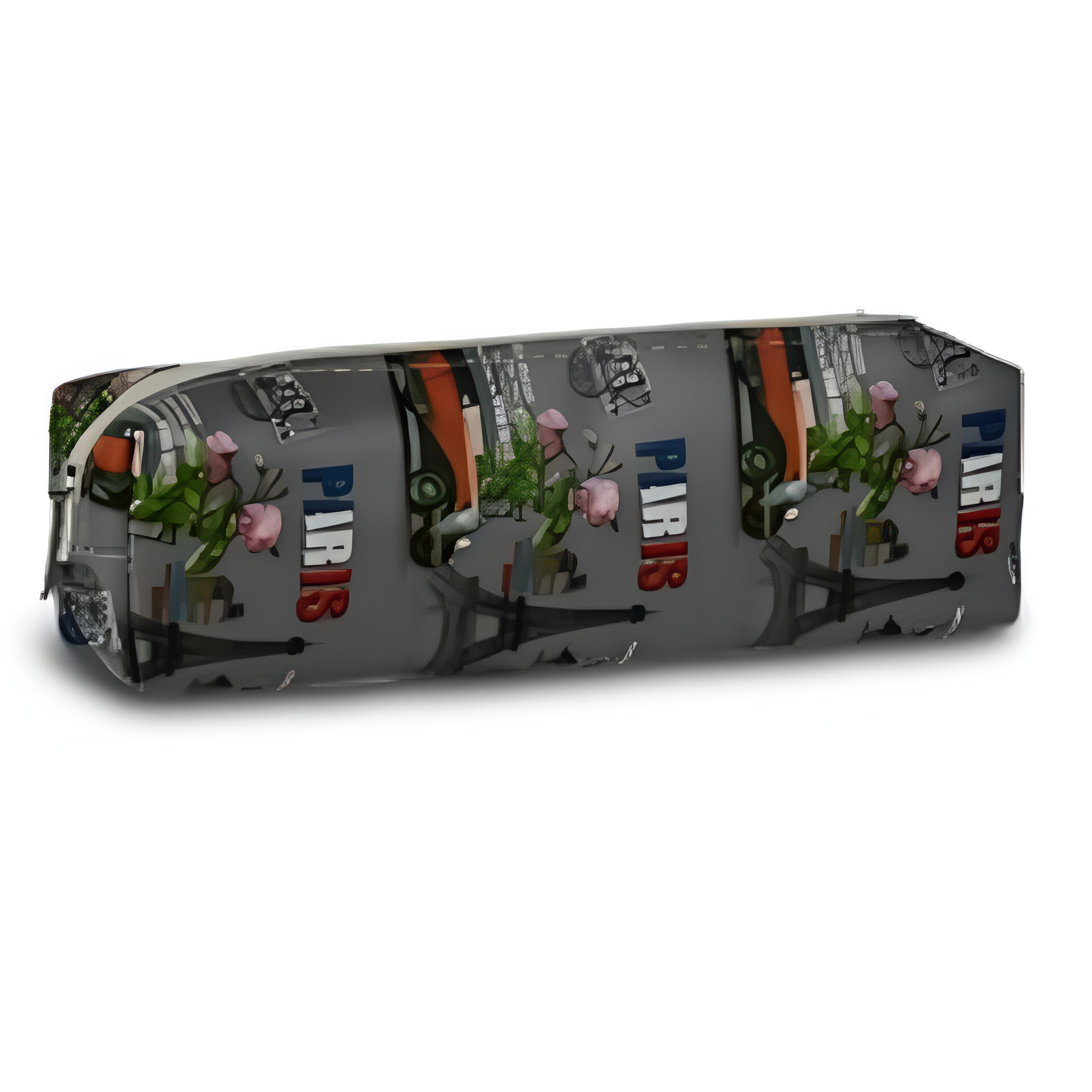 Пенал школьный Stenson R97901 с принтом Парижа на молнии 21x4x5 см Темно-серый (27316462)