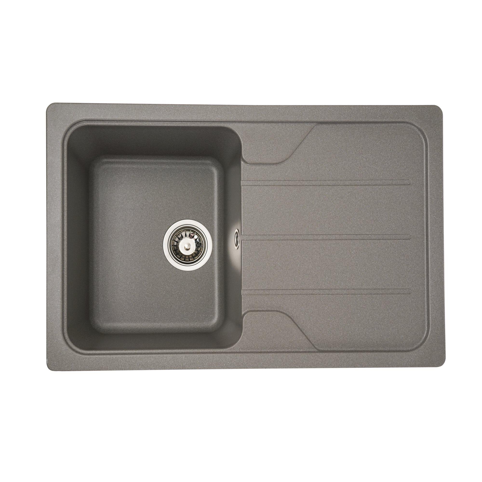 Мойка для кухни гранитная Platinum 7850 CAMELIA Серый муссон глянцевый (000033928) Мойка для кухни гранитная Platinum 7850 CAMELIA Серый муссон глянцевый (000033928)