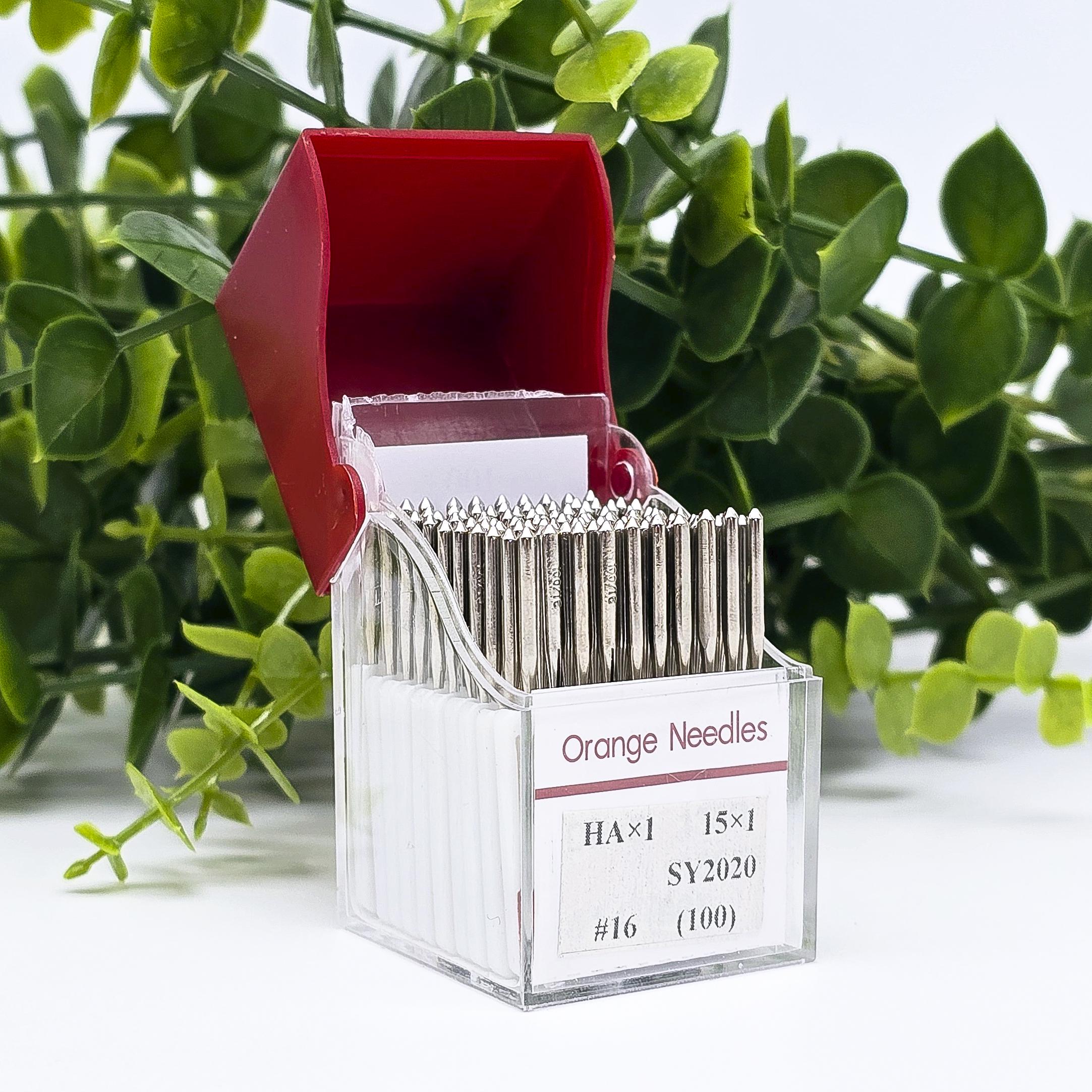 Иглы Orange Needles для бытовых швейных машин HAx1 SY2020 15x1 #16/100 в упаковке 100 шт.