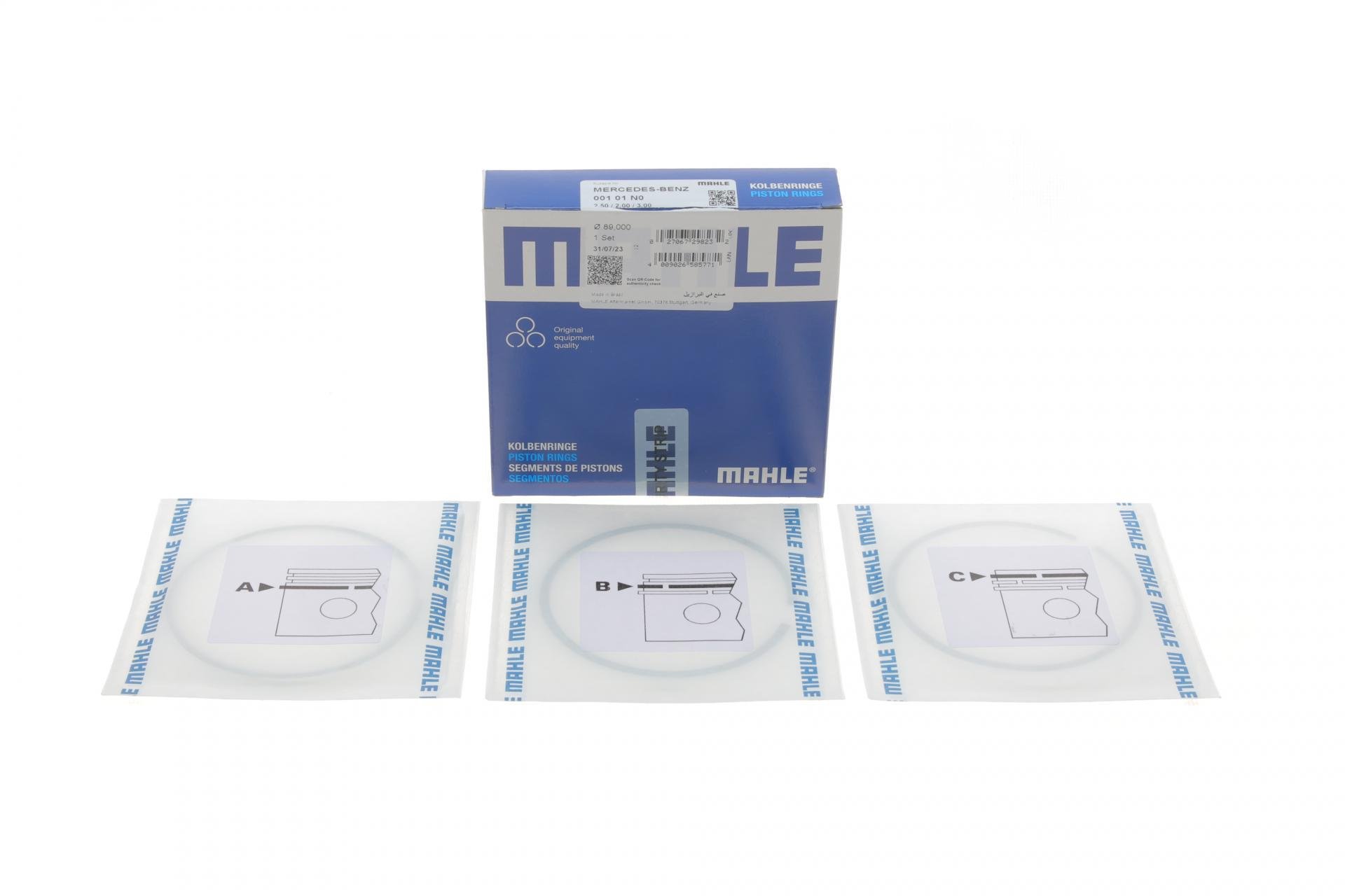 Кольца поршневые Mercedes Sprinter 2,9TDI 89,00 мм/STD 2,5-2-3 (001 01)