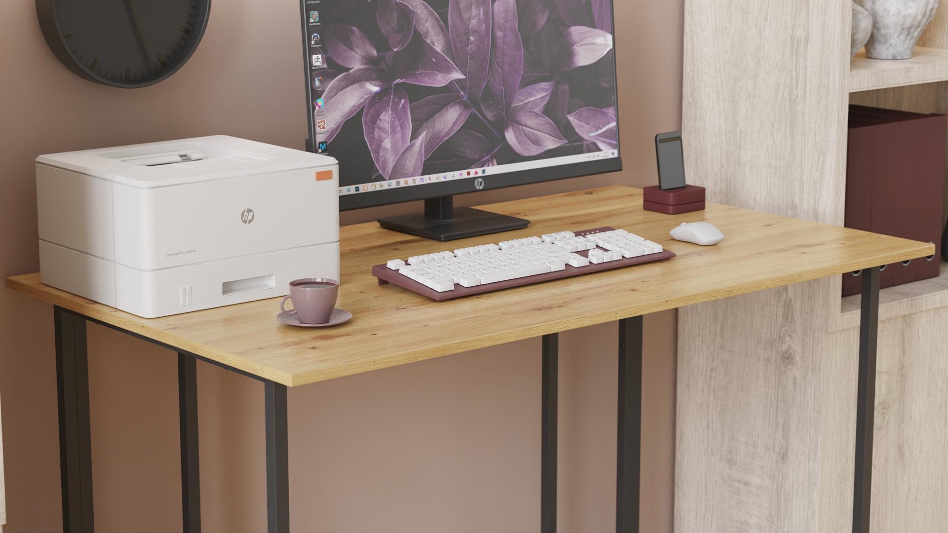 Компьютерный стол Ferrum-decor Ханна ДСП 16 мм 75x140x70 см Черный/Дуб Артизан (FRD-106233) - фото 3