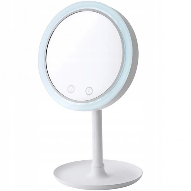 Настольное косметическое зеркало Beauty Breeze Mirror с LED-подсветкой и вентилятором с 5-кратным увеличением 20 см (opt-102243)
