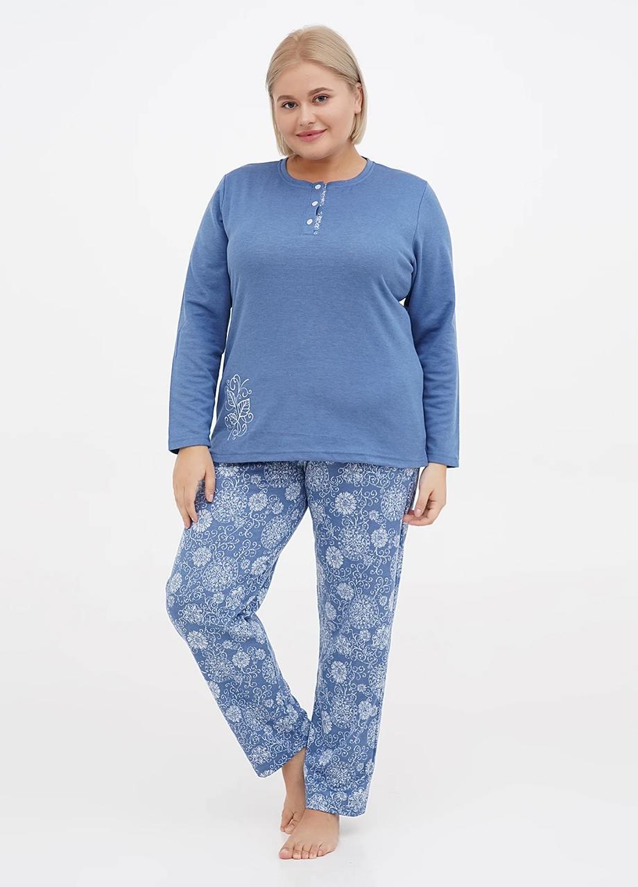 Костюм домашний женский Cotpark кофта/брюки 2XL Голубой (30213-01-2XL)