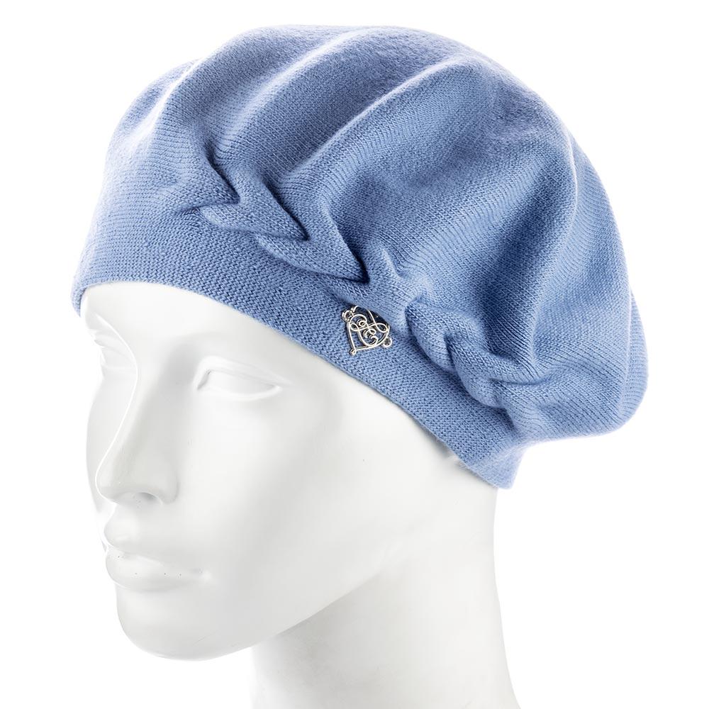 Берет женский двойной сбоку с узором Zolly ZH257 Деним