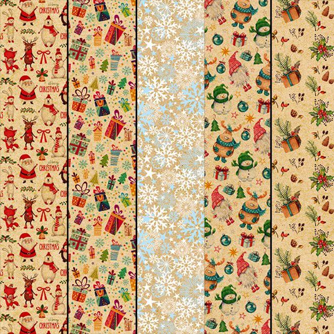 Новогодняя подарочная бумага Flora 68х99 см 25 шт. (8470)