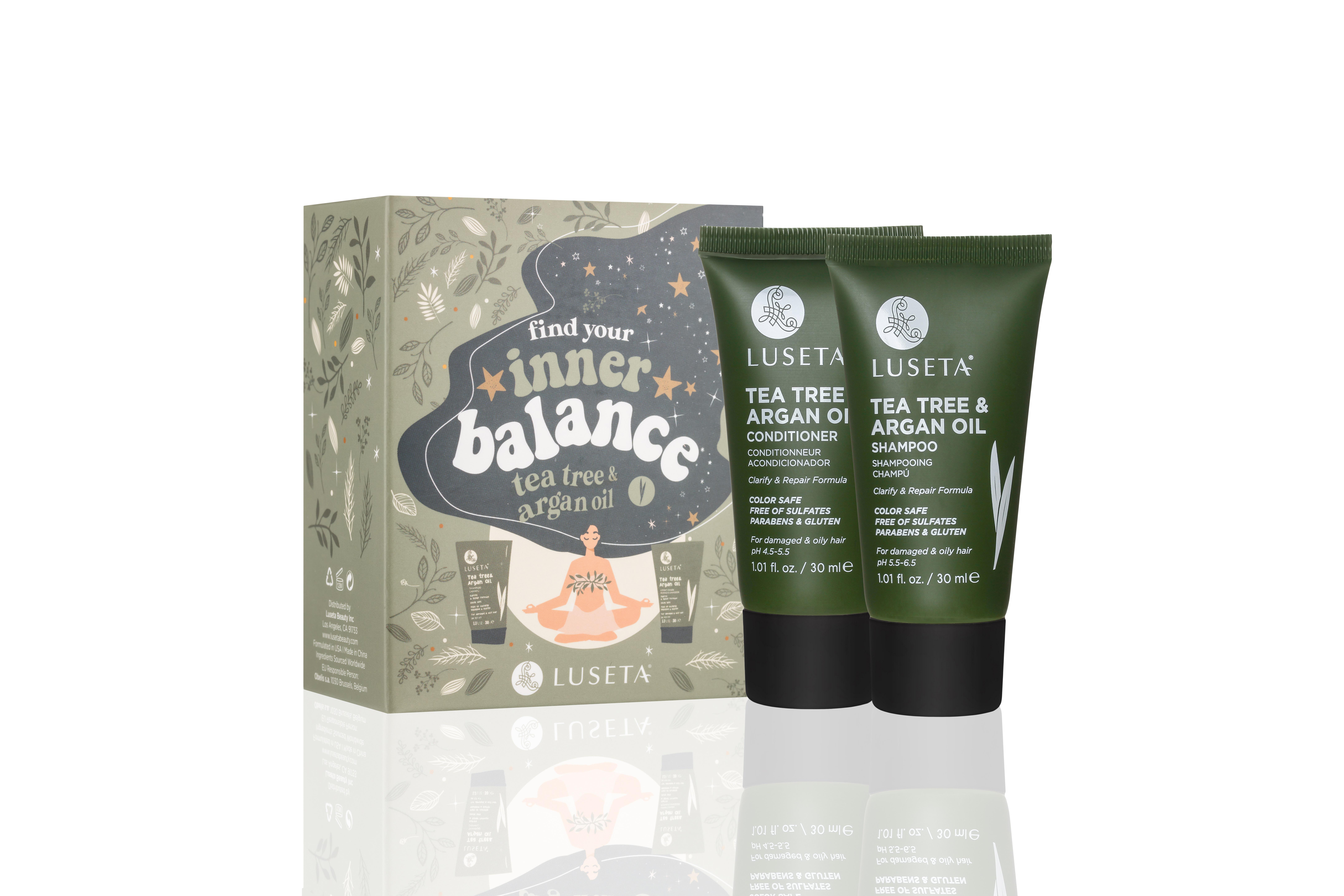 Набор для волос дороже с маслом чайного дерева и аргановым маслом Luseta Beauty Tea Tree&Argan Oil Travel Set Duo 2×30 мл (23334980)