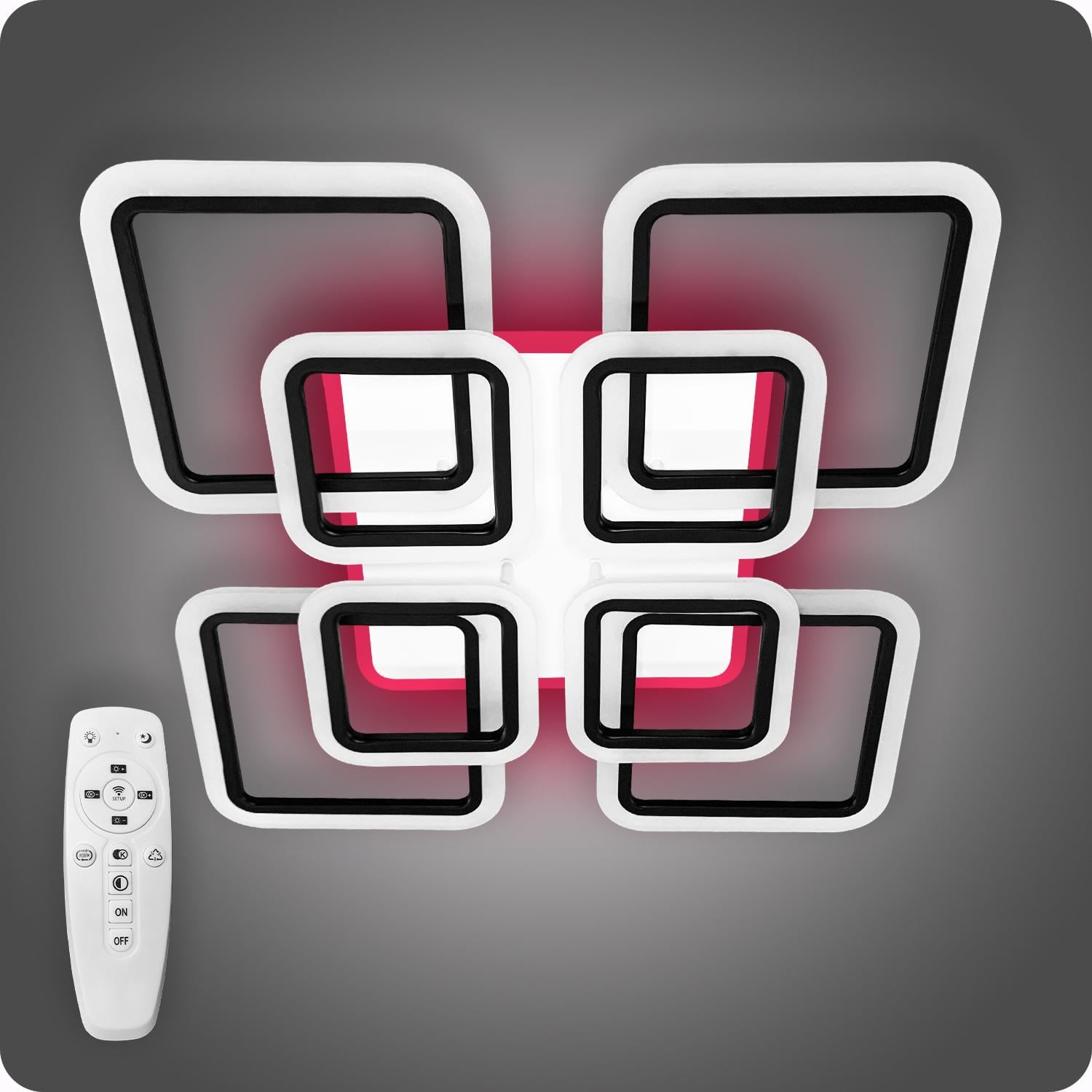 Люстра світлодіодна 517 Dlight 3color з пультом 145 Вт Чорний (01918)