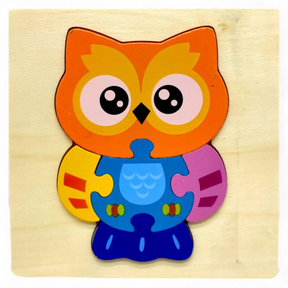 Вкладиш-пазл дерев'яний Сова 15х15 см