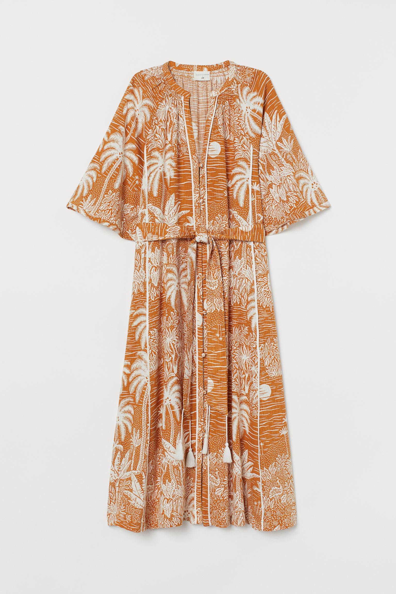 Платье лен бленд M Горчичный (8538051wer)