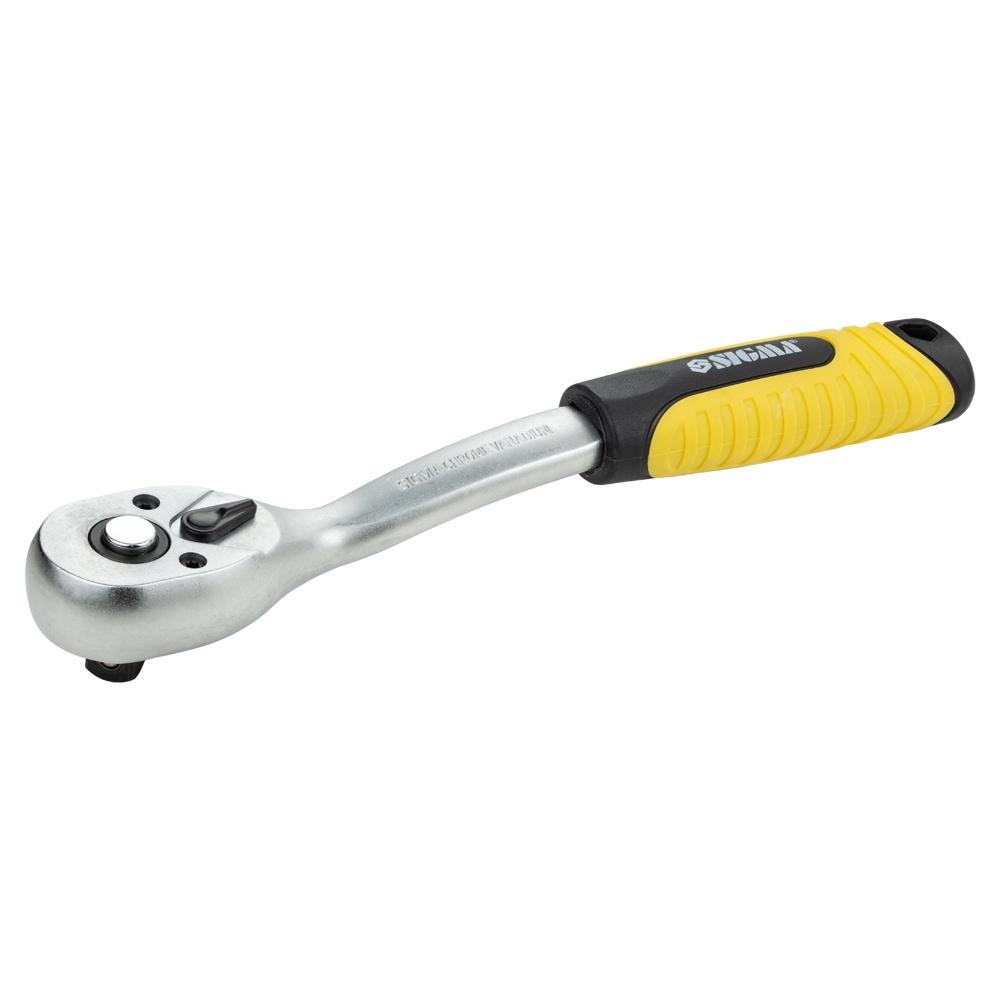 Ключ-трещотка Sigma 3/8" 200 мм 72T CrV с изогнутой ручкой (6050081)