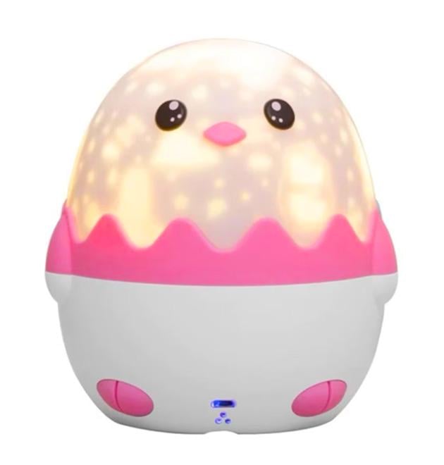 Ночник детский проектор музыкальный Пингвин космос на пульте управления 13 слайдов Розовый