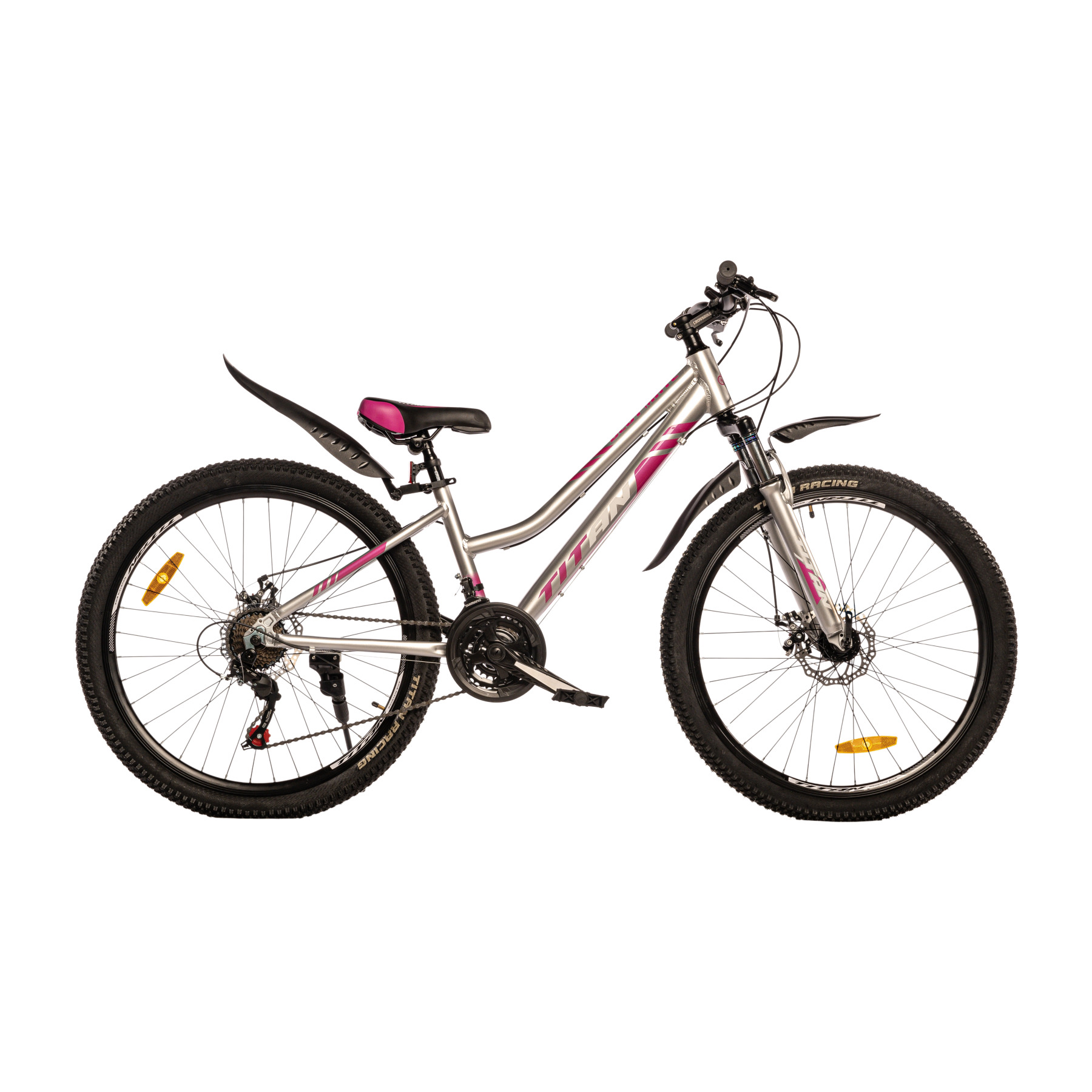 Велосипед подростковый Titan Best Mate 2022 24" 12" от 125 см Cерый/Розовый