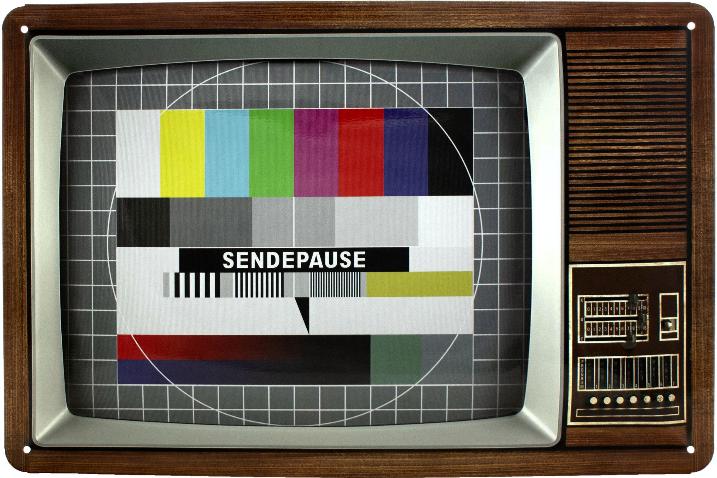 Табличка металлическая Ретро ТВ/Retro TV 20x30 см