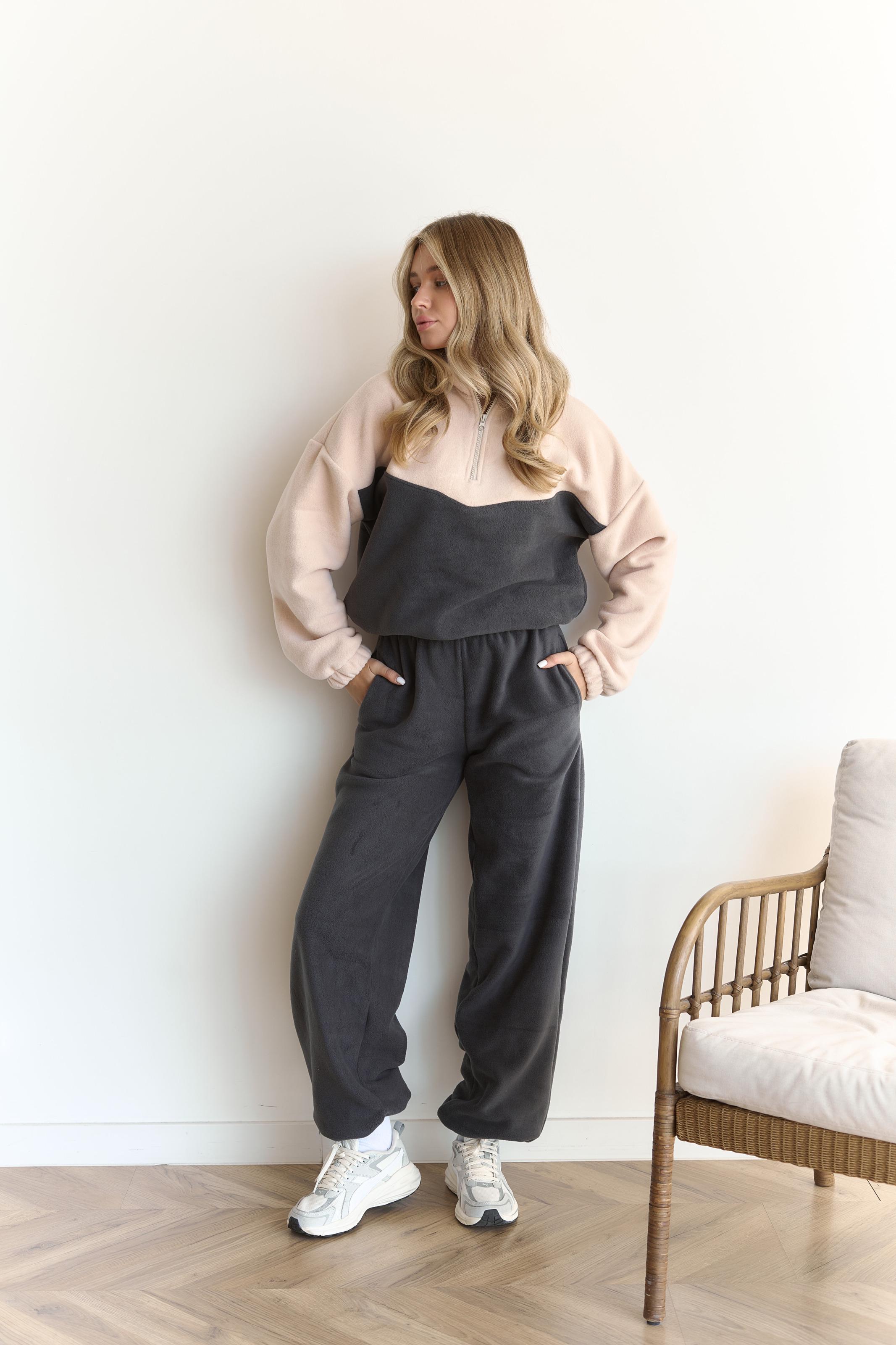 Костюм флисовый TWINS S/M Графит/Бежевый (10004SM) - фото 4