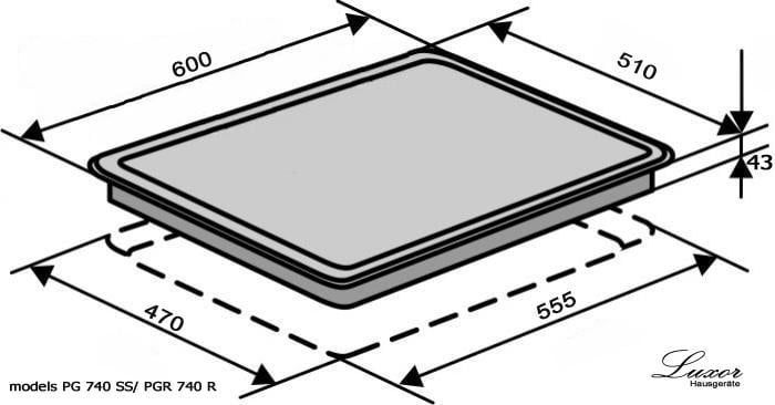 Варильна поверхня газова Luxor PG 740 SS нержавіюча сталь + куточок - фото 18