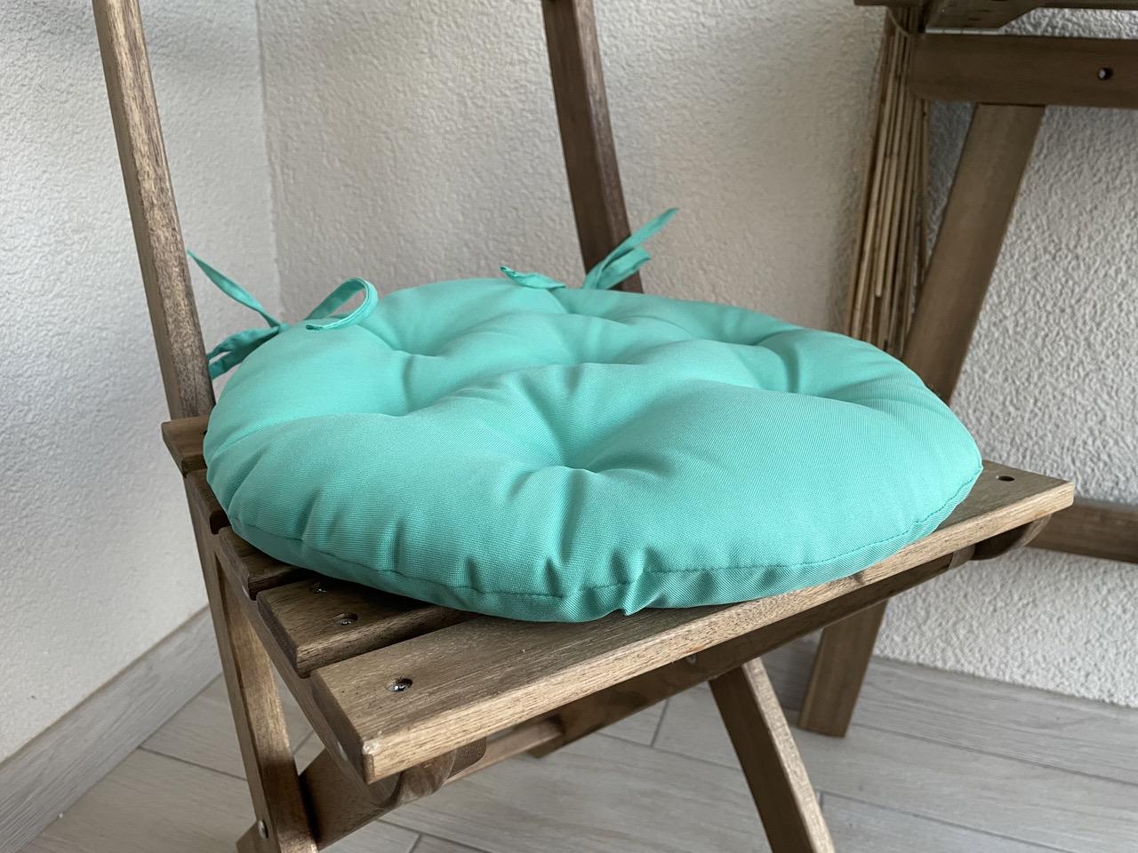 Подушка на стілець з зав'язками кругла Color 40х40х5 см Ментоловий - фото 2