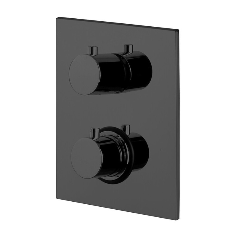 Змішувач для душу з термостатом Paffoni Level на 3 виходи Чорний матовий (LIQ519NO M)