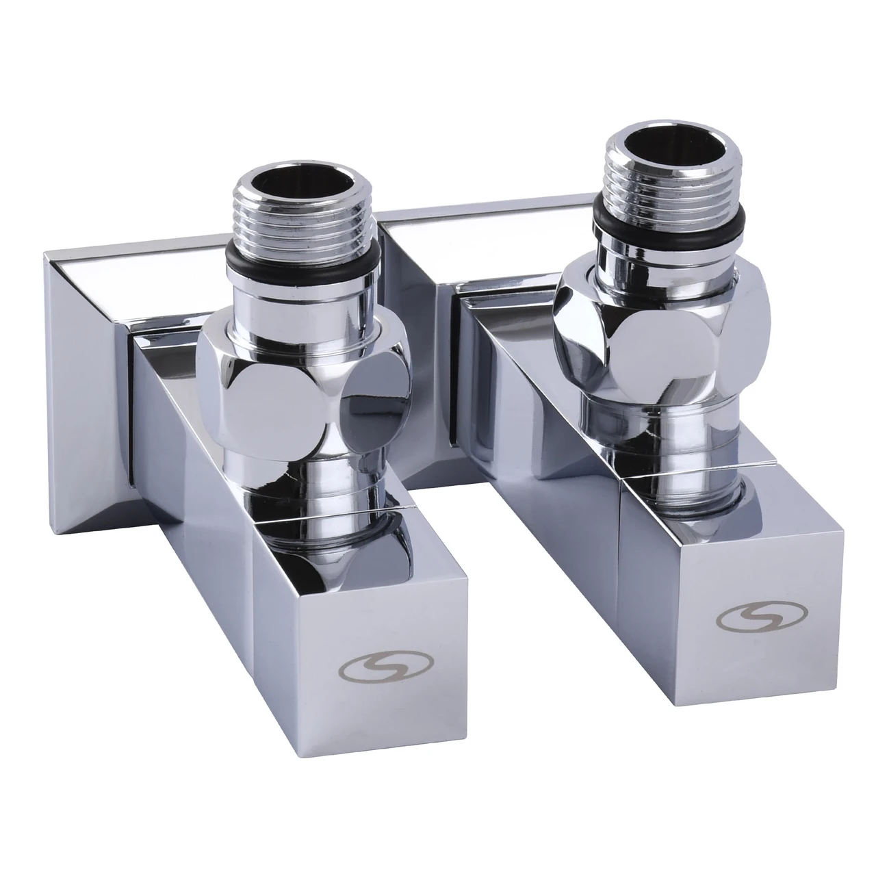 Комплект полуоборотных кранов угловых с американкой Solomon LUX 1/2" CUBE 8888 Chrom (1200000161) - фото 2 Комплект полуоборотных кранов угловых с американкой Solomon LUX 1/2" CUBE 8888 Chrom (1200000161) - фото 2