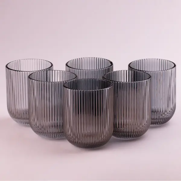 Набір склянок 6 шт. скляні 250 мл Сірий (HP-19-7112G)