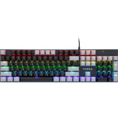 Клавіатура Vinga KBGM-090 LED Red Switch USB Grey/Black (KBGM-090R Grey/Black)
