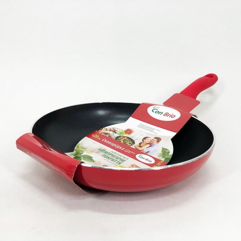 Сковорода Con Brio CB-2014 із антипригарним покриттям Pfluon 20 см Red (tf5171) - фото 9 Сковорода Con Brio CB-2014 із антипригарним покриттям Pfluon 20 см Red (tf5171) - фото 9