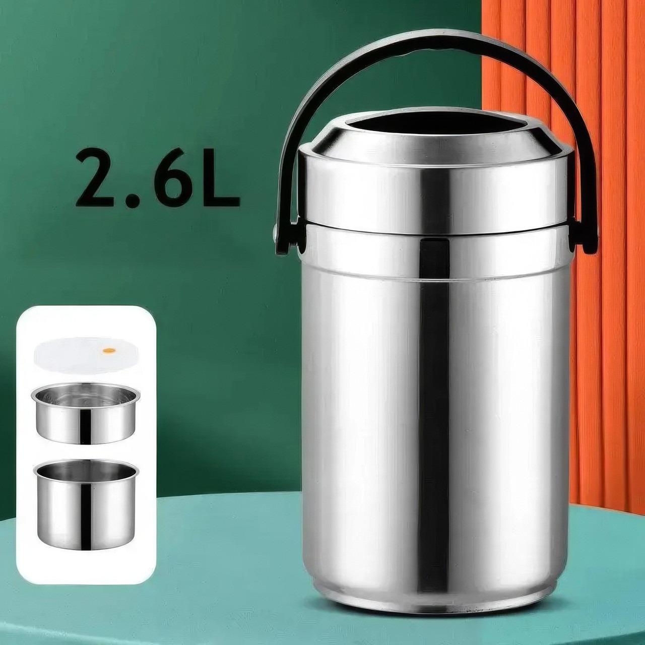 Термос для еды металлический 2,6 л (1010853-Silver) - фото 7 Термос для еды металлический 2,6 л (1010853-Silver) - фото 7