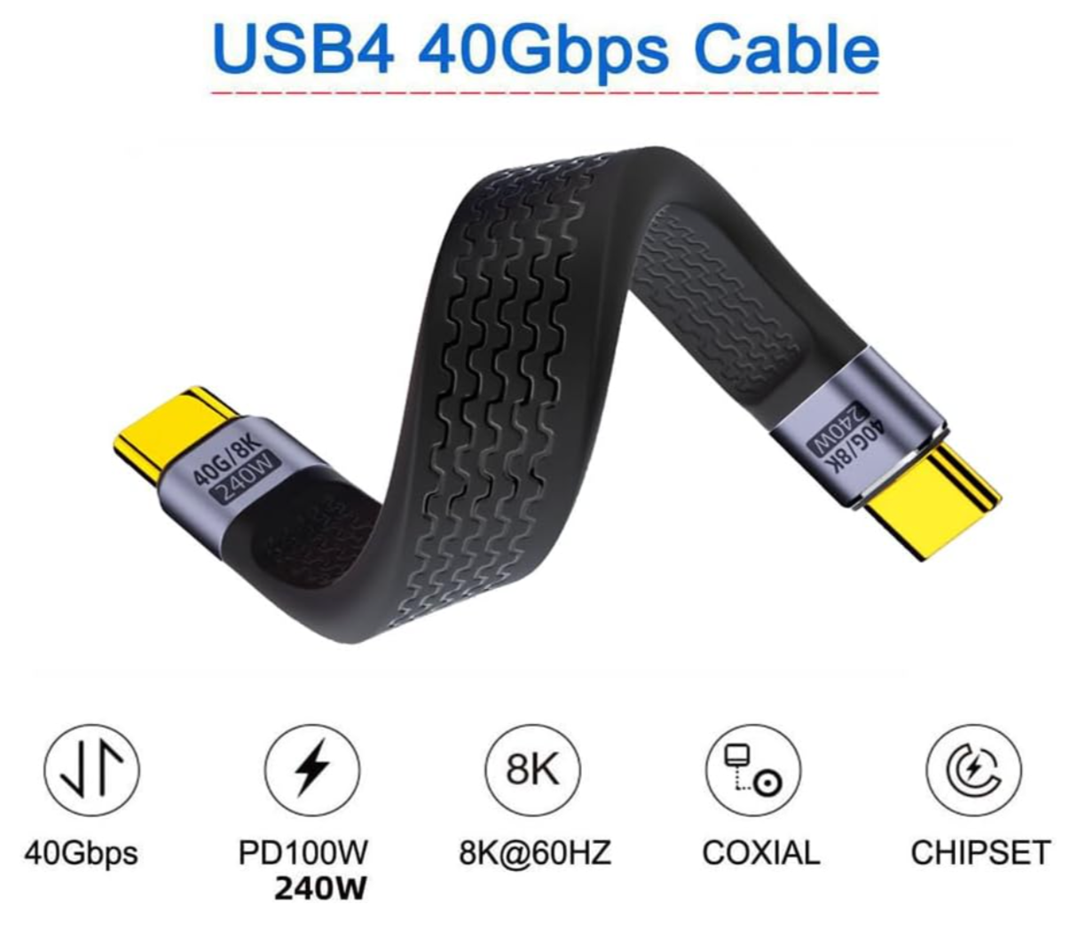 Кабель аудіо-відео кутовий USB-C4-40-SMM USB-C-USB-C (000049348) - фото 8